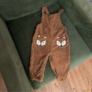 Baby Boden Brown Fox Pocket Overalls